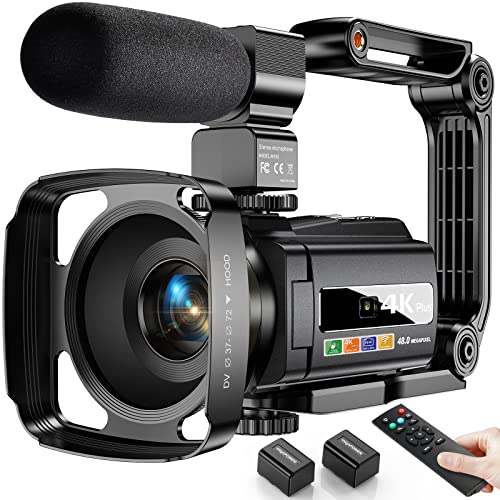 4K Video Camera Camcorder 48MP Ultra HD Video Camera Wifi Vlogging Camera for YouTube 16X Digital Video Camera with Microphone 6-Axis Anti-Shake IR Night Vision Video Recorder(2022 Newest 4K Plus) 4K Video Camera Camcorder 48MP Ultra HD Video Camera Wifi Vlogging Camera for YouTube 16X Digital Video Camera with Microphone 6-Axis Anti-Shake IR Night Vision Video Recorder(2022 Newest 4K Plus)