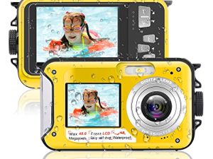 Kaisoon Tech Underwater Camera 10FT Waterproof Digital Camera HD 2.7K 48MP Video Waterproof Camera Selfie Dual Screen 16X Underwater Camera for Snorkeling