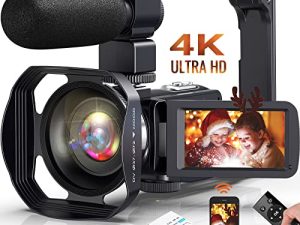 Camcorder Video Camera 4K Ultra HD 48MP IR Night Version Vlogging Camera 3.0 Inch Touch Screen 18X Zoom WiFi Digital Camera YouTube Recorder Camera with Microphone