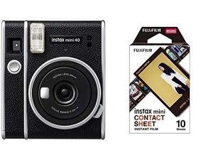 Fujifilm Instax Mini 40 Instant Camera with Fujifilm Instax Mini Contact Sheet Film - 10 Exposures Bundle (600022193)