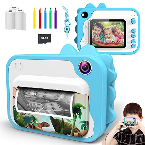 USHINING Kids Instant Print Camera with 3 Rolls Print Paper USHINING Kids Instant Print Camera with 3 Rolls Print Paper