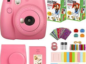 FujiFilm Instax Mini 9 Instant Camera + Fujifilm Instax Mini Film (20 Sheets) Bundle with Deals Number One Accessories Including Carrying Case