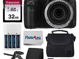 Kodak PIXPRO AZ401 Astro Zoom 16MP Digital Camera (Black) + Point & Shoot Camera Case + Transcend 32GB SD Memory Card + Rechargeable Batteries & Charger + USB Card Reader + Table Tripod + Accessories