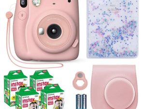 Fujifilm Instax Mini 11 Instant Camera Blush Pink + Fuji Film Value Pack (40 Sheets) + Shutter Accessories Bundle