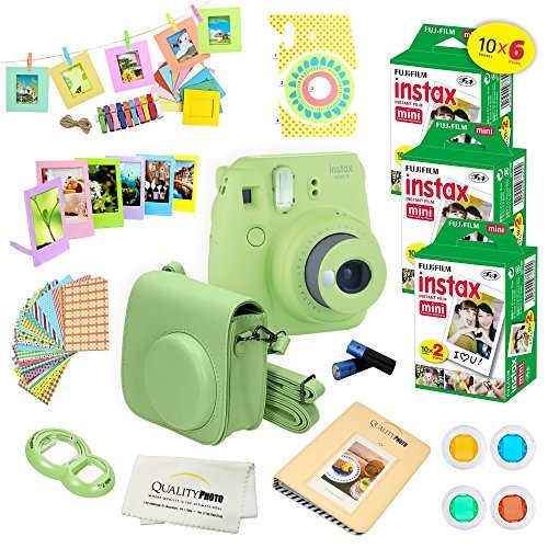 Fujifilm Instax Mini 9 Instant Camera Lime Green w/Fujifilm Instax Mini 9 Instant Films (60 Pack) + A14 Pc Deluxe Bundle for Fujifilm Instax Mini 9 Camera Fujifilm Instax Mini 9 Instant Camera Lime Green w/Fujifilm Instax Mini 9 Instant Films (60 Pack) + A14 Pc Deluxe Bundle for Fujifilm Instax Mini 9 Camera